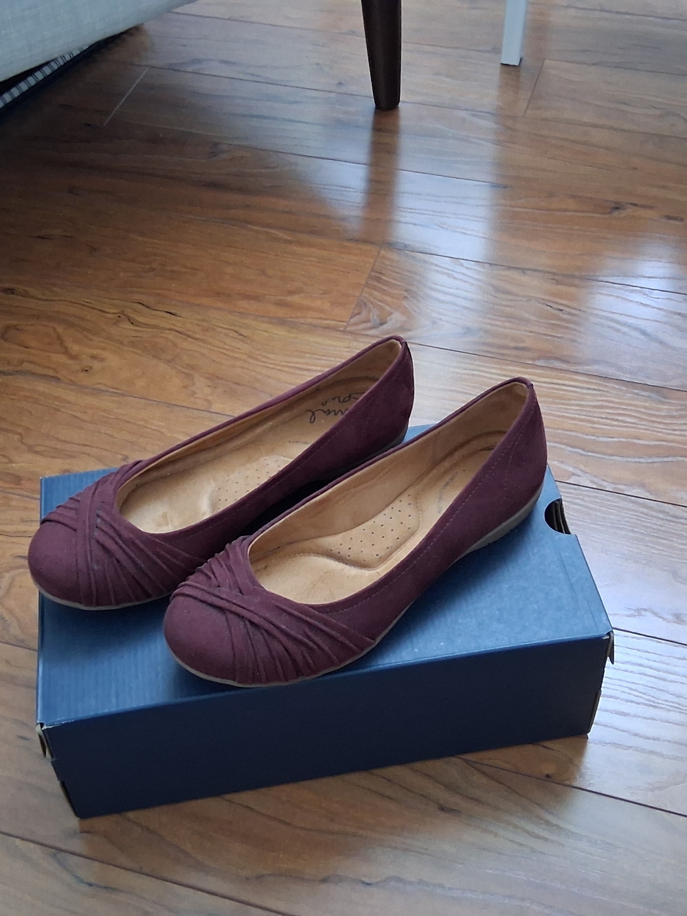 Women's Natural Soul Burgundy Slip-On Ballet Flats